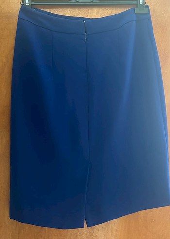 Drapeli Lacivert Midi Kalem Etek - Görsel 2