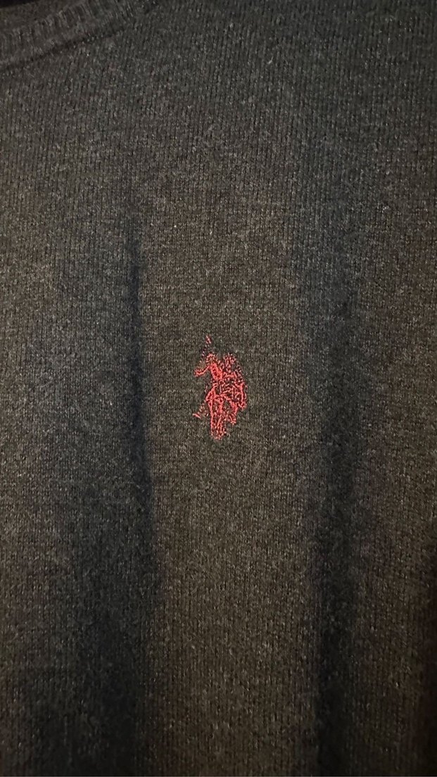 Gri Erkek Triko Yuvarlak Yaka Kazak - Görsel 2