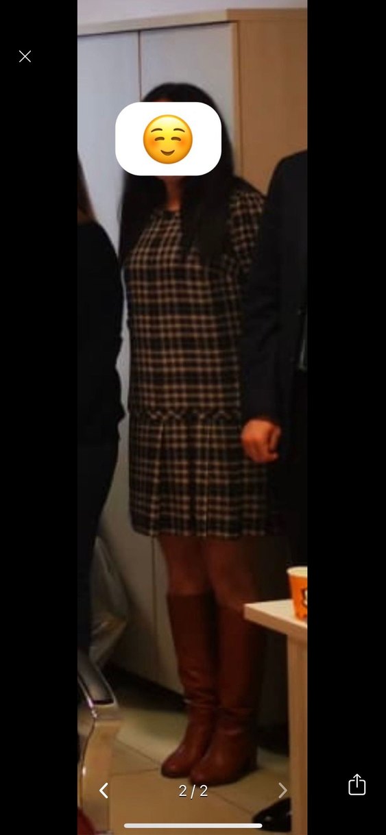 Gri Ekose Desenli Kemerli Kadın Bluz - Görsel 2