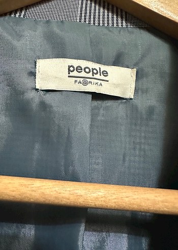 Ekoseli Gri Kadın Blazer Ceket - Görsel 3