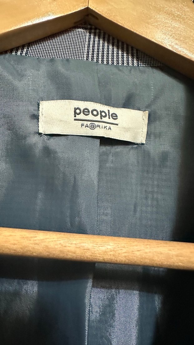 Ekoseli Gri Kadın Blazer Ceket - Görsel 3