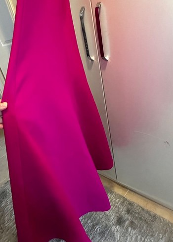 Pembe Drapeli Uzun Abiye Elbise - Görsel 5