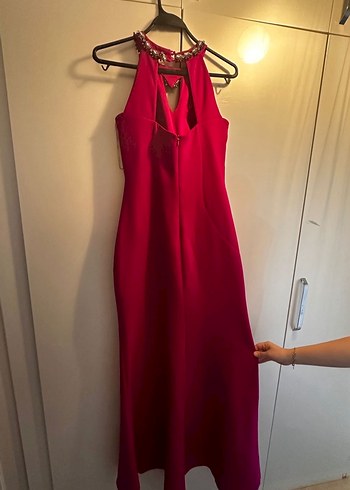 Pembe Drapeli Uzun Abiye Elbise - Görsel 3