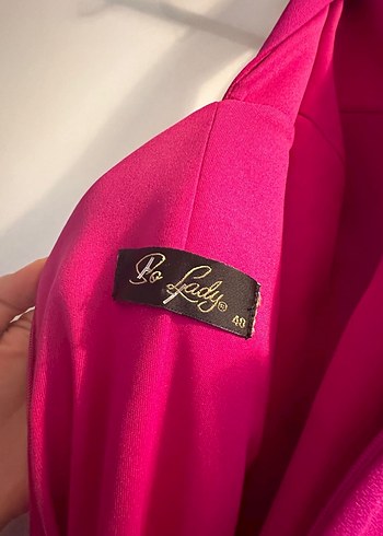 Pembe Drapeli Uzun Abiye Elbise - Görsel 2