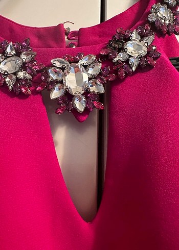 Pembe Drapeli Uzun Abiye Elbise - Görsel 8