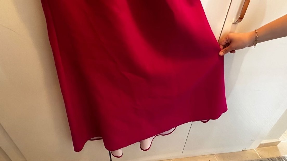 Pembe Drapeli Uzun Abiye Elbise - Görsel 4