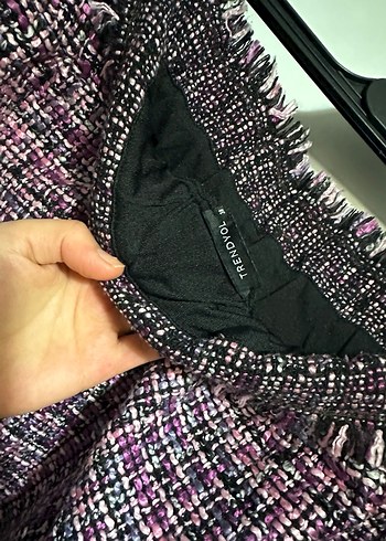 Mor Örgü Mini Etek - Görsel 4