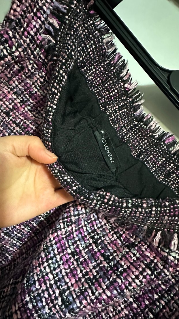 Mor Örgü Mini Etek - Görsel 4