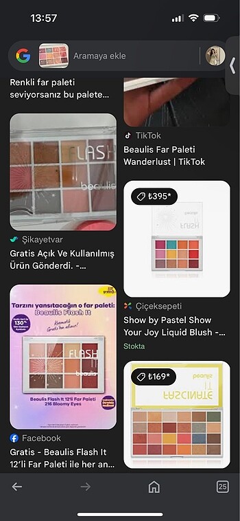 Diğer Sıfır beaulis far paleti