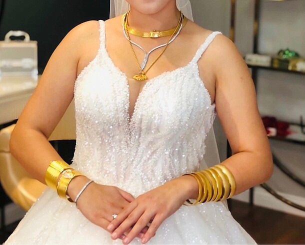 m Beden PRENSES MODEL SATILIK GELİNLİK