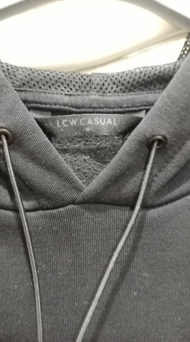 Siyah Oversize Sweatshirt Kapüşonlu - Görsel 2