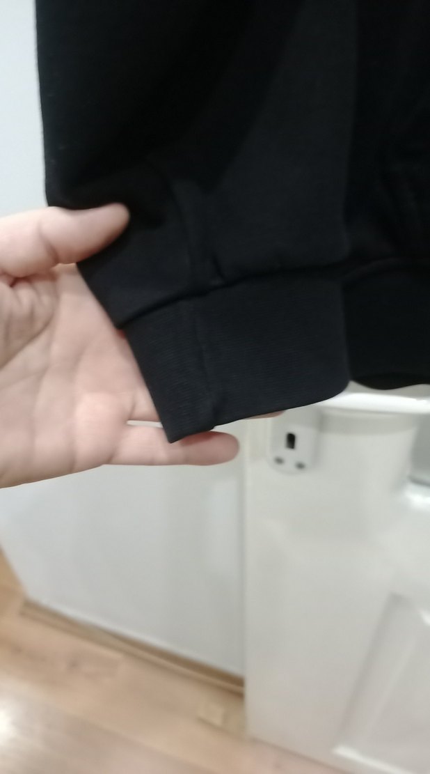 Siyah Oversize Sweatshirt Kapüşonlu - Görsel 3