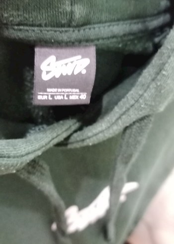 Kadın Haki Kapüşonlu Sweatshirt orjinal - Görsel 3