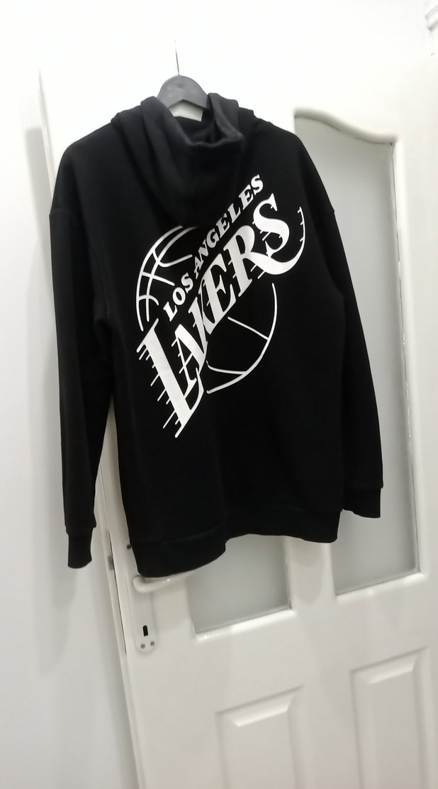 Siyah Baskılı Oversize Sweatshirt erkek - Görsel 4