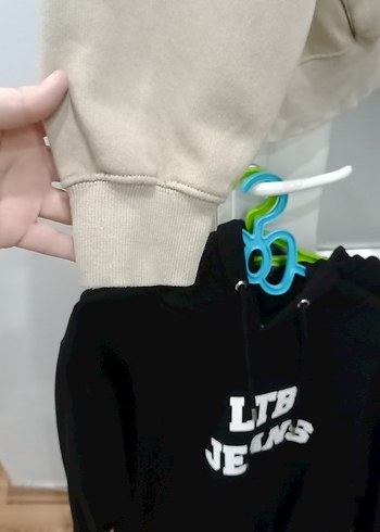 Bej Kapüşonlu Oversize Sweatshirt orjinal - Görsel 4