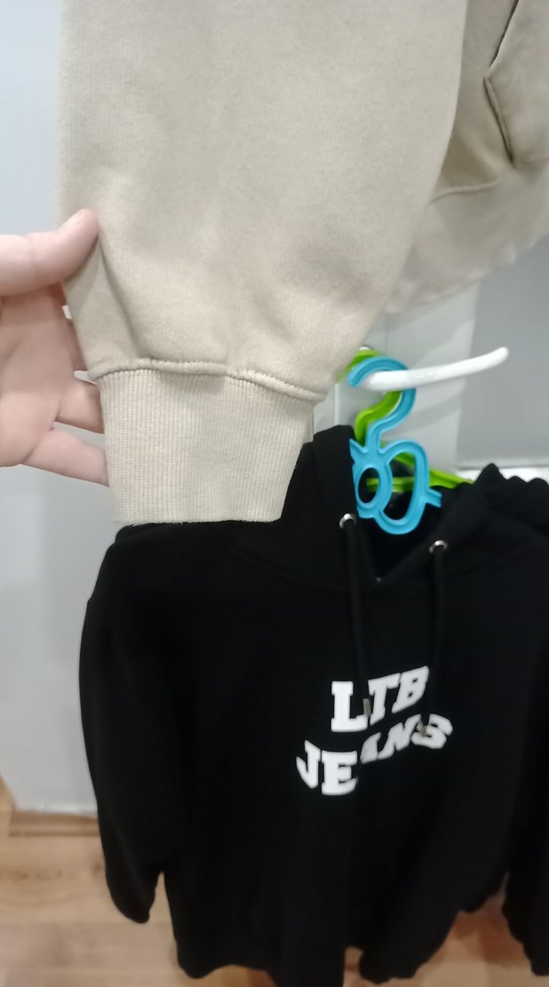 Bej Kapüşonlu Oversize Sweatshirt orjinal - Görsel 4