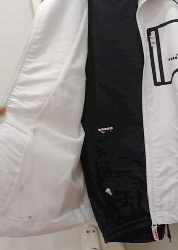 Erkek Beyaz Fermuarlı Spor Ceket takim - Görsel 2