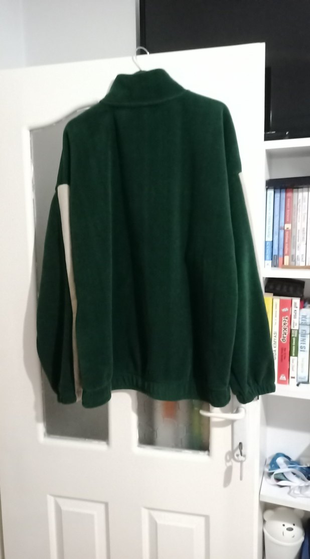 Uzun Kollu Fermuarlı Yeşil Sweatshirt - Görsel 2