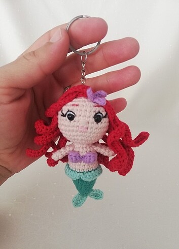 Amigurumi Küçük Denizkızı Ariel Anahtarlık - Görsel 2