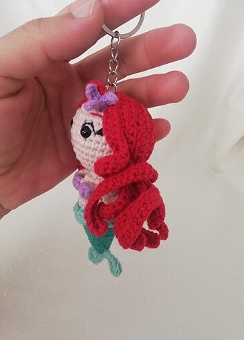 Amigurumi Küçük Denizkızı Ariel Anahtarlık - Görsel 3