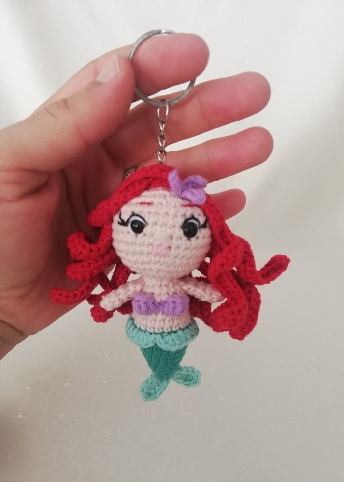 Amigurumi Küçük Denizkızı Ariel Anahtarlık - Görsel 2