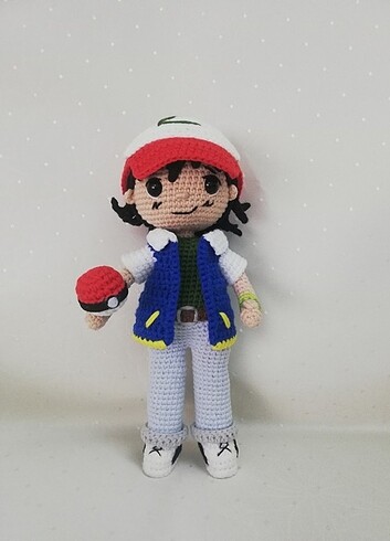  Beden Renk Amigurumi Ash Ketchum ve Pokemonlar Oyuncak Seti 