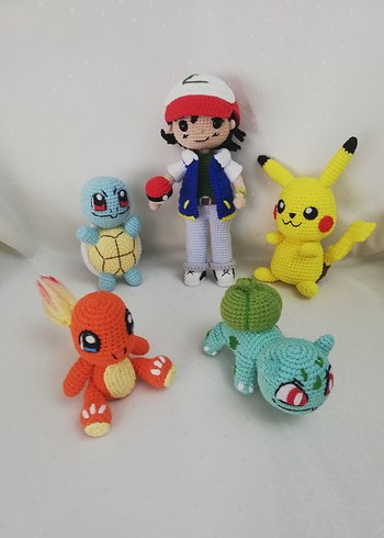 Amigurumi Pokemon Karakterleri 5'li Oyuncak Seti - Görsel 7