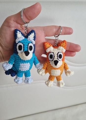 Amigurumi Bluey ve Bingo 2'li Anahtarlık Seti - Görsel 10