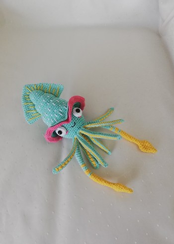 Diğer Amigurumi Renkli Kalamar Oyuncak
