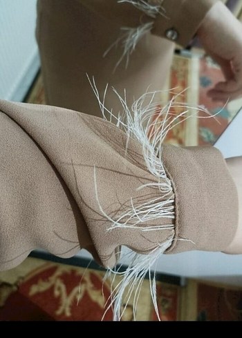 Kahverengi Uzun Kollu Kemerli Elbise - Görsel 4