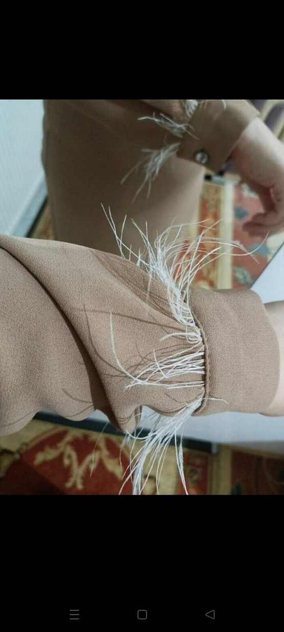 Kahverengi Uzun Kollu Kemerli Elbise - Görsel 4