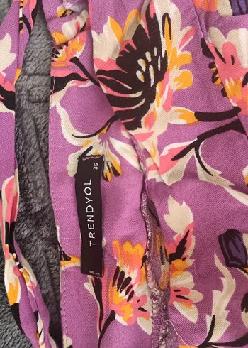 Mor Çiçek Desenli Bohem Kadın etek - Görsel 2