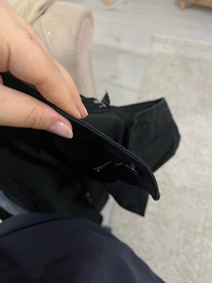 İnce kumaş düşük bel pantolon - Görsel 4