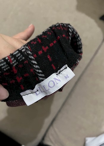 Lastikli Kısa Ekose Etek - Görsel 3