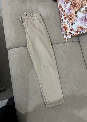 Bej Keten Kadın Pantolon - Görsel 2