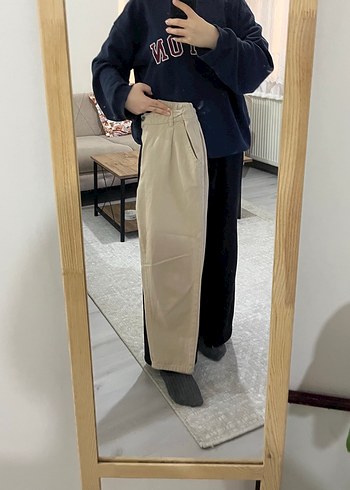 Bej Keten Kadın Pantolon - Görsel 3