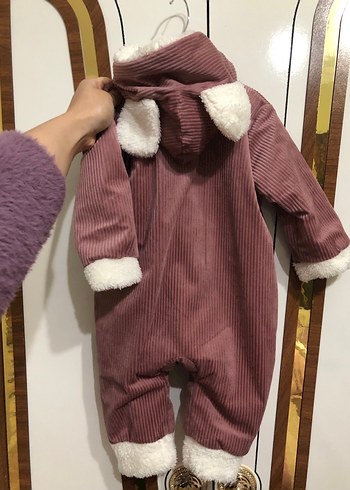 Pembe Kürklü Bebek Kız Tulumu - Görsel 2