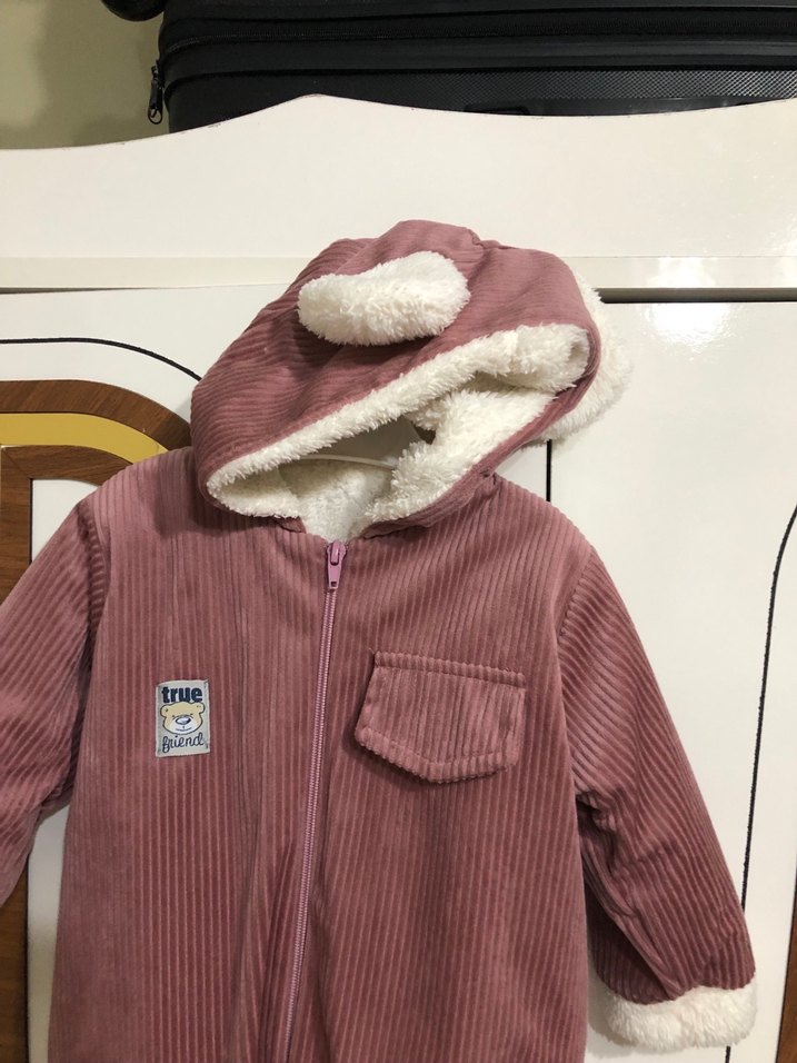 Pembe Kürklü Bebek Kız Tulumu - Görsel 4