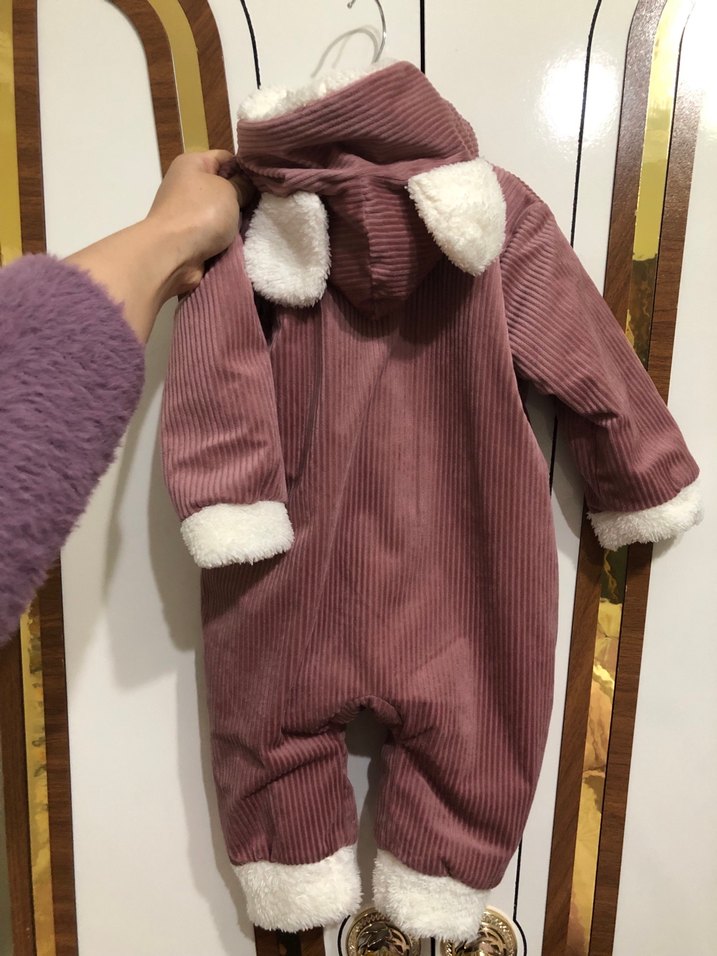 Pembe Kürklü Bebek Kız Tulumu - Görsel 2