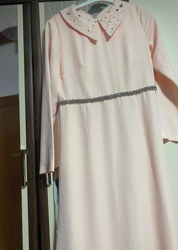 Zara Pembe Uzun Kollu Drapeli Kadın Elbise