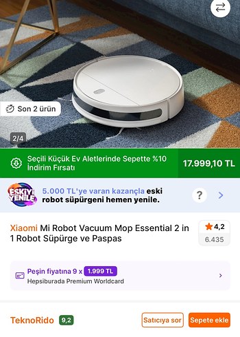 Xiaomi XIAOMI ESSENTIAL 2 IN 1 ROBOT