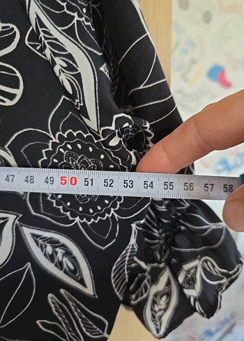 40 Beden siyah Renk Desenli Siyah Bohem Uzun Hamile Tunik