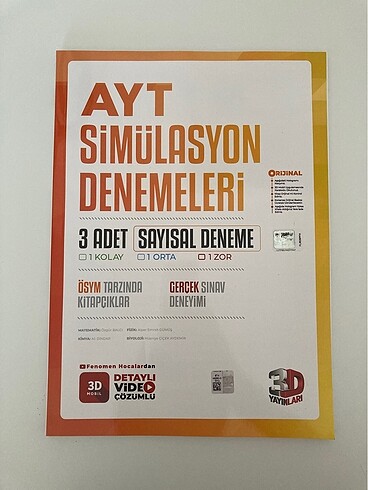 AYT 3D 3 lü Sayısal Deneme