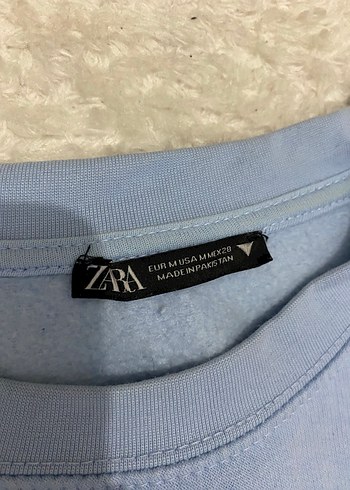 Zara Mavi Oversize Kadın Sweatshirt