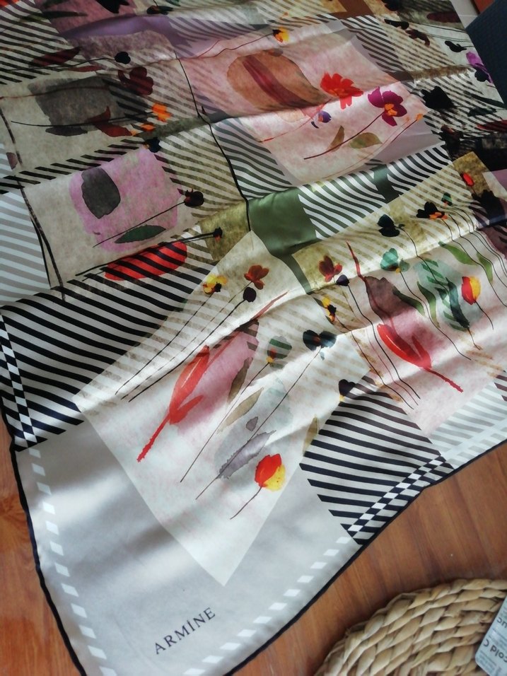 Armine Gri Bohem Desenli Kadın eşarp - Görsel 2