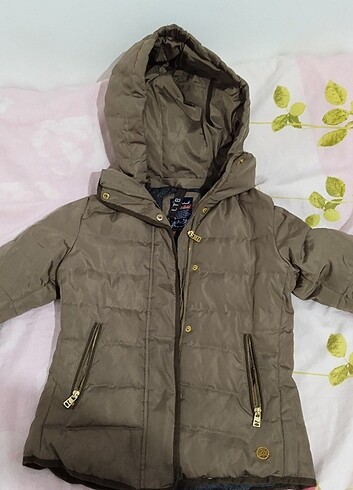 Şişme haki crop mont