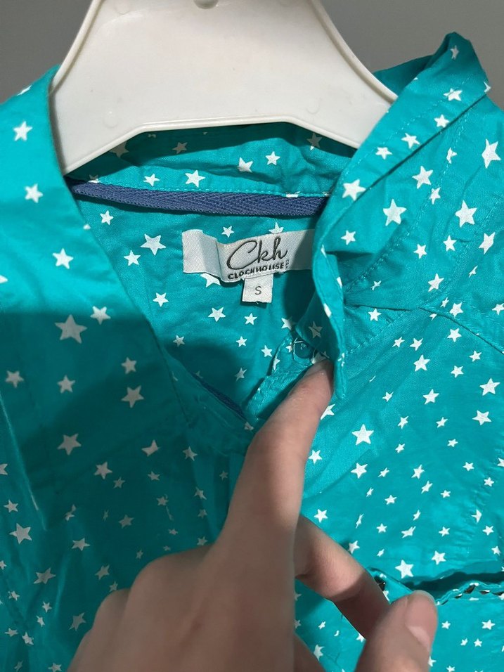 Düğmeli Kolsuz Turkuaz Mini Gömlek - Görsel 3