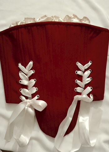 Bordo renk içi Fırfırlı Crop Bustiyer. yeni ilan açtırınız - Görsel 2