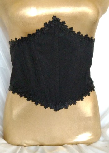 Siyah Gotik Kemerli Straplez Bustiyer - Görsel 2