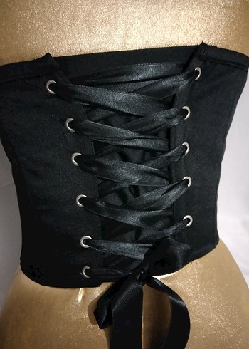 Siyah Gotik Straplez Midi Bustiyer - Görsel 4